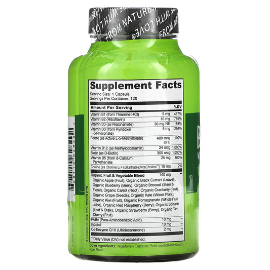Naturelo, B Complex With A Fruit & Vegetable Blend, Plus Coq10, Vegetarian Capsules
