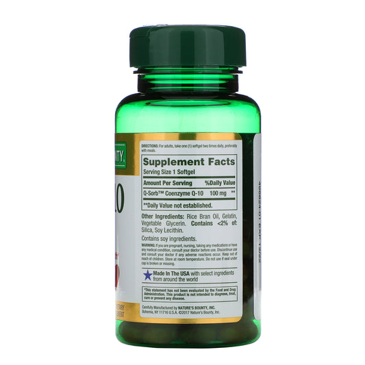 Nature'S Bounty, Co Q-10, 100 Mg Rapid Release Softgels