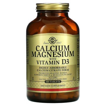 Solgar Calcium Magnesium With Vitamin D3, 300 Tablets - Promotes Healthy Bones, Supports Nerve & Muscle Function - Highly Absorbable Form - Non-Gmo, Gluten Free, Dairy Free, Kosher - 60 Servings
