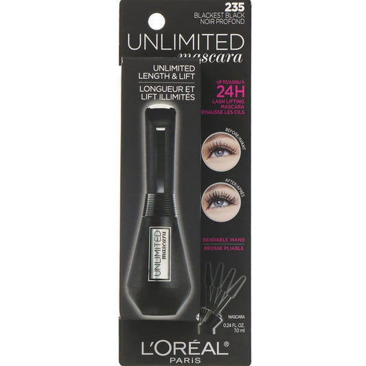 L'Oreal, Unlimited Length & Lift Mascara, 235 Blackest Black
