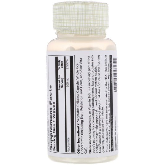 Solaray, Niacinamide, 500 Mg, Vegcaps