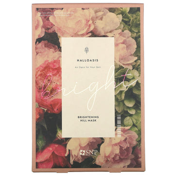 Snp, Halloasis, Brightening Hill Beauty Sheet Mask, 0.84 Fl Oz (25 Ml) Each