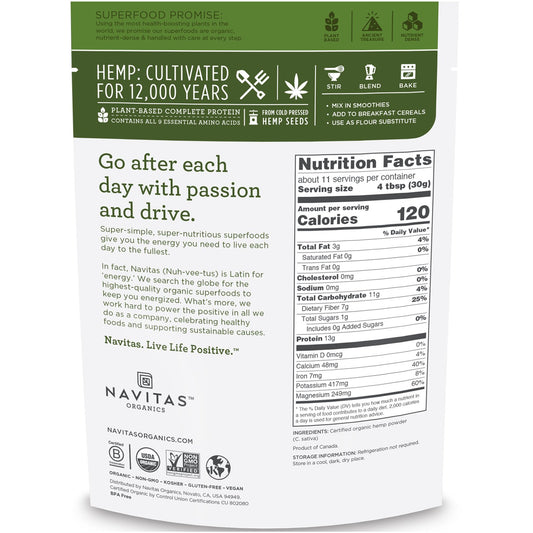Navitas Organics, Organic Hemp Powder