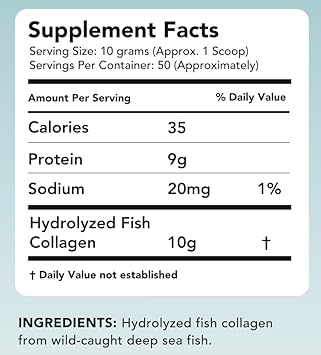 Amandean Marine Collagen Peptides Powder. 500G Wild-Caught Hydrolyzed Fish Collagen For Women & Men. Type 1 & 3 Collagen Protein Supplement. Amino Acids For Skin, Hair, Nails & Graceful Aging