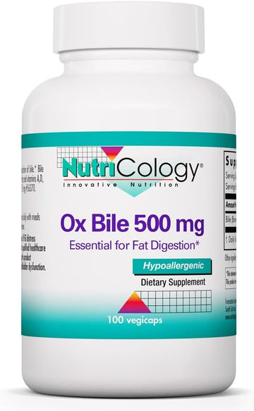 Nutricology Ox Bile 500 Mg  Ox Bile Supplements For No Gallbladder, D