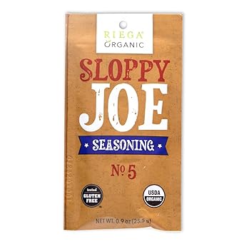 Riega Organic Sloppy Joe Seasoning Mix Packets, Gluten Free And Kosher0.9 Ounces