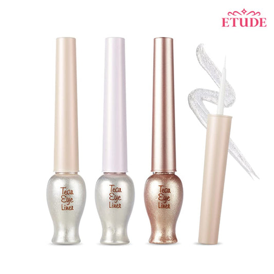 Etude Tear Drop Eye Liner #1 White Tear (21Ad) | Eyes Makeup | Kbeauty | Liquid Glittering Eye Liner To Make Your Eyes Sparkle