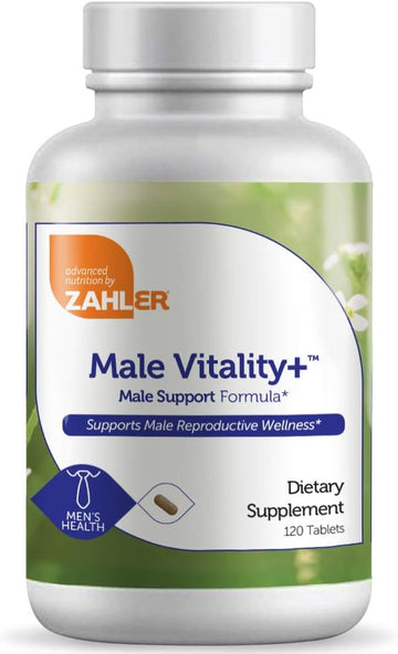 Zahler Male Vitality+, Male Fertility Supplements, Male Formula Supporting Energy And Reproductive Wellness, Certified K