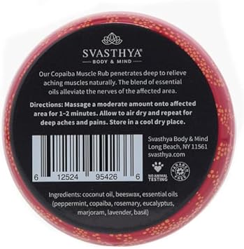 Svasthya Body & Mind Copaiba Muscle Rub - Relieve Aching, Sore Muscles