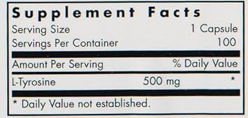 Nutricology L-tyrosine, Vegicaps, 100-Count