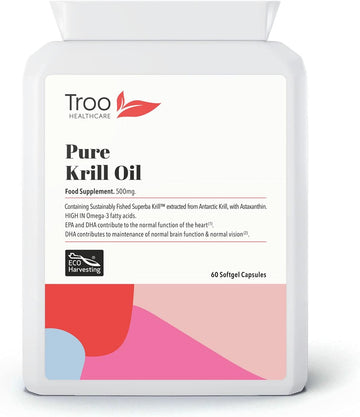 Troo Health Care Superba Krill Oil Extract 500 mg - 60 Soft Gel Easy S0.5 Grams