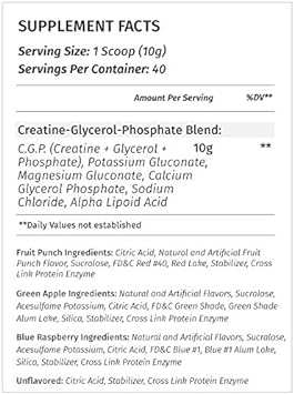 Metabolic Nutrition, Cgp, Creatine Glycerol Phosphate, 100%