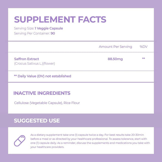 Aceworkz 100% Pure Saffron Extract - Appetite Suppressant For Weight Loss - Metabolism Booster - Diet Pills For Women & Men (90 Capsules)