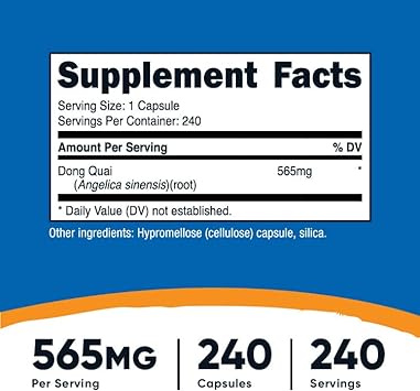 Nutricost Dong Quai 565Mg, 240 Capsules (Angelica Sinensis) - Vegetari