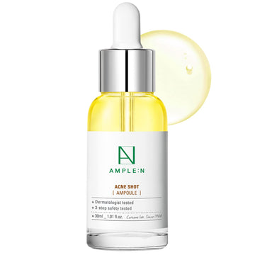 Ample:N Acne-Shot Ampoule - Acne Treatment Face Serum – Clearing Breakout, Pimples – Repair Skin With Propolis And Keto Acid – Pore Tightening And Sebum Control – Soothe Irritated Skin - 1.01 .