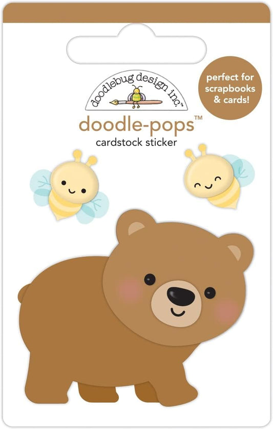Doodlebug Doodle-Pops 3D Stickers-Honey Bear -DP7465 : Groc