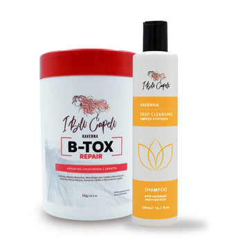 I Belli Capelli Ravenna Kit Btox Mask Repair 1/35.02 + Anti-Residue Shampoo 300ml/10.1 .