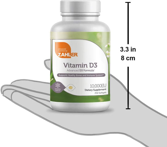 Zahler Vitamin D3, Vitamin D 10,000Iu, Kosher (D3 10,000 250 Count)