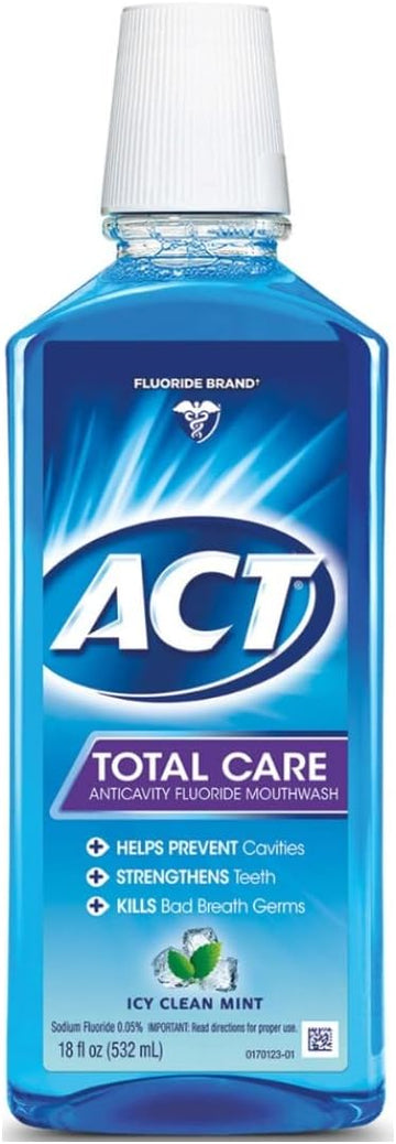 ACT Total Care Anticavity uoride Mouthwash Icy Clean Mint 18  (Pack of 2)