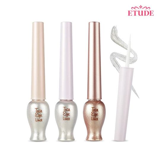 Etude Tear Eye Drop Liner 8G #3 Pure Sparkling Pearl (21Ad) | Long-Lasting Liquid Glitter Eye Makeup With Shiny Magical Sparkle | K-Beauty