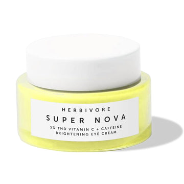 HERBIVORE Super Nova Eye Cream β 5% THD Vitamin C & Caffeine, Reduces Dark Circles & Puffiness, Brightens Eyes, Plant-based, Vegan, Cruelty-free, 15mL / 0.5