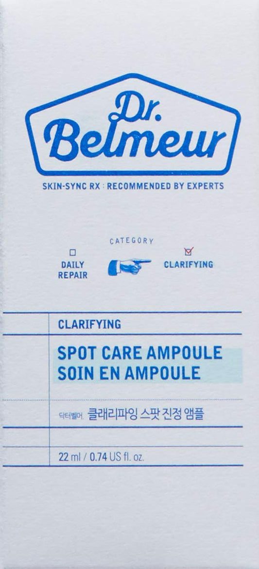 The Face Shop Dr. Belmeur Clarifying Spot Calming Ampoule | On-The-Spot Control Ample For Blemish & Dead Skin Re-Build Up | Dermatologically Tested, Mild Plant Based & Low-Irritant Formula, 0.74
