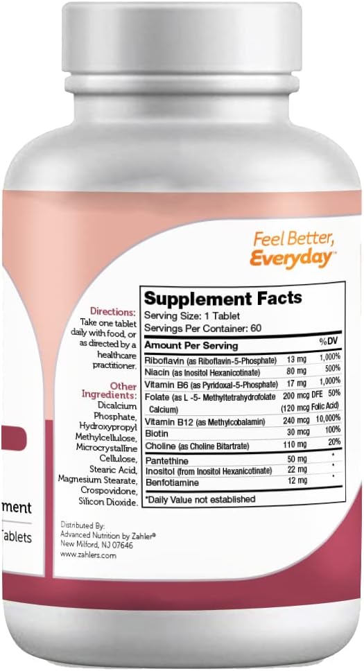 Zahler B Complex, Vitamin B Complex With All 8 Bioactive B Vitamins, T