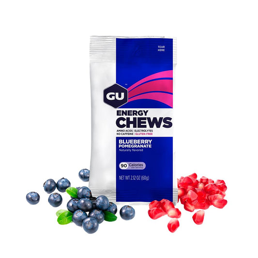 Gu Energy Chews, Blueberry Pomegranate Energy Gummies With Electrolyte1.59 Pounds