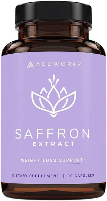 Aceworkz 100% Pure Saffron Extract - Appetite Suppressant For Weight Loss - Metabolism Booster - Diet Pills For Women & Men (90 Capsules)