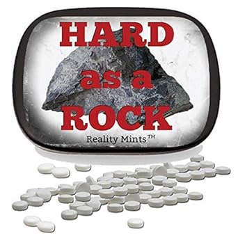 Gears Out Hard As A Rock Mints - Stone Design Mint Tin - Novelty Candy For Men - Wintergreen Breath Mints, Sugar-Free, 3