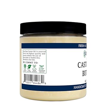 Castor Body Butter-Castor Oil-Raw Shea Butter-Moisturizing-Skin-Hair-Body