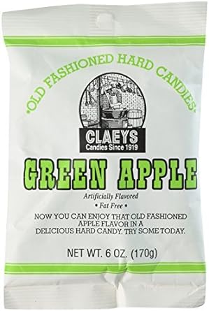 Claey'S, Old Fashioned Hard Candy Green Apple, 6 Ounce Bag - Set Of 4