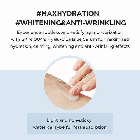 Skin1004 Hyalu-Cica Blue Serum 1.69 ., 50, 5 Layer Hyaluronic Acid Cica Niacinamide, Hydrating And Refreshing Multi-Care Solutions