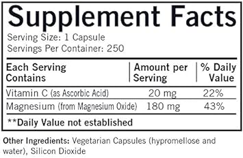 Kirkman Buffered Magnesium Oxide 180 mg - Hypoallergenic | 250 Vegetar