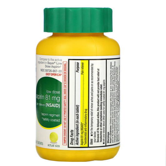 Life Extension, Aspirin, Low Dose Safety Coated, 81 Mg, Enteric Coated Tablets