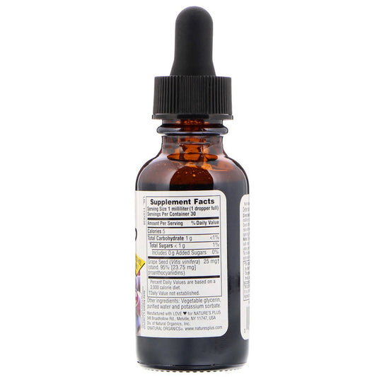 Nature'S Plus, Herbal Actives, Grape Seed, Alcohol Free, 25 Mg