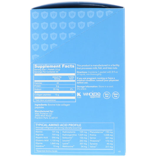 Vital Proteins, Collagen Peptides, Unflavored,  0.35 Oz (10 G) Each