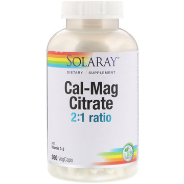 Solaray, Cal-Mag Citrate 2:1 Ratio