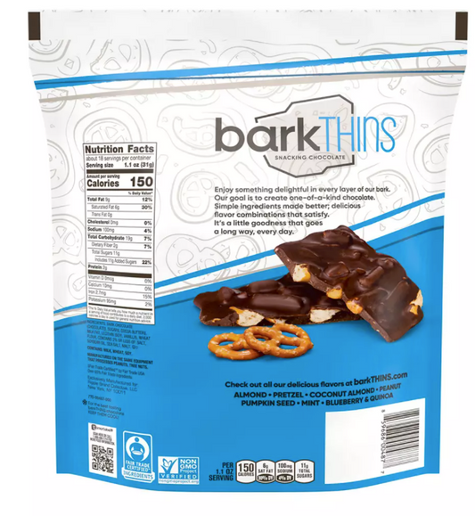 Barkthins Dark Choc Pretzels And Sea Salt