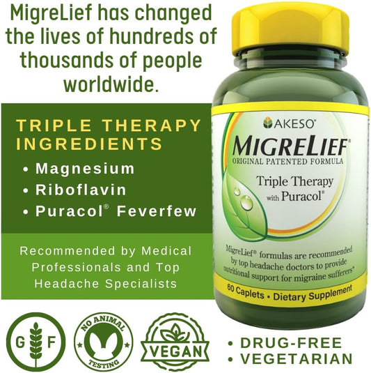 Migrelief Original Formula Triple Therapy With Puracol, 60 Count (Pack