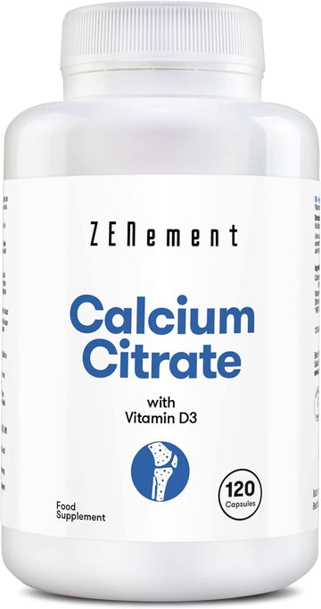 Zenement | Calcium Citrate, With Vitamin D3, 120 Capsules | For Bone H