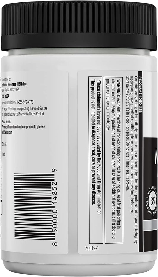 Swisse Daily Multivitamin For Men 50 And Over | 39 Vitamins, Antioxida