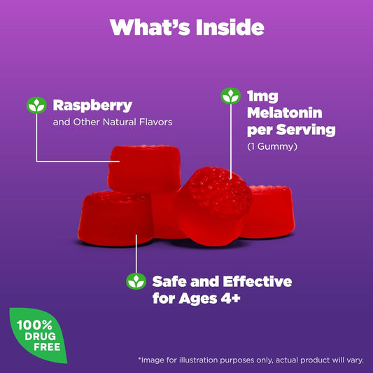 Natrol Kids Melatonin 1Mg, Dietary Supplement For Restful Sleep, 60 Be