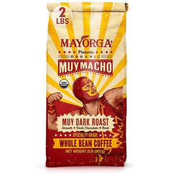 Mayorga Intense Dark Roast Coffee Bag - Muy Macho Blend, The World'S Strongest Organic Coffee - 100% Arabica Whole Coffee Beans - Bold Flavor - Specialty Grade, Non-Gmo, Direct Trade