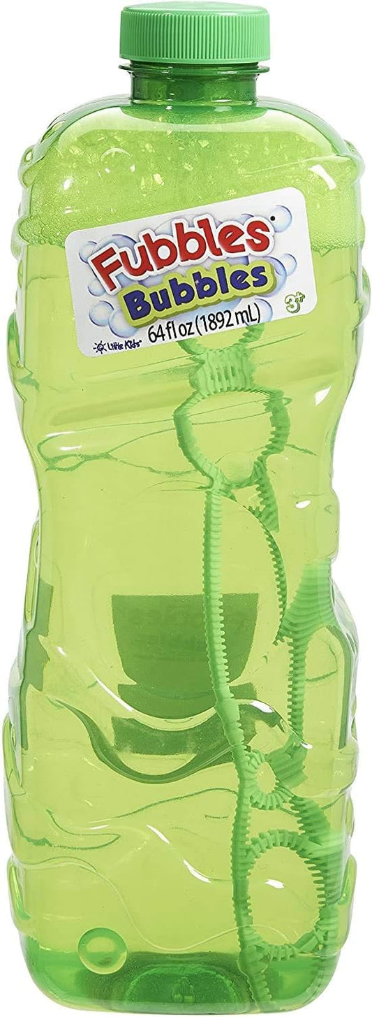 Little Kids Fubbles Premium Long Lasting Bubble Solution, Assorted Colors, 64 Oz (2 Count - 64 Oz)