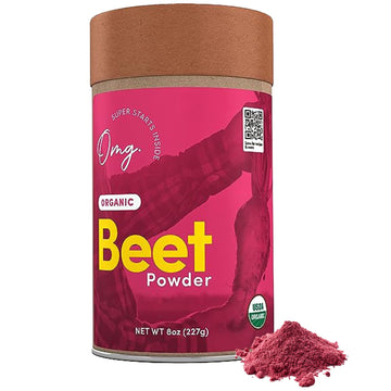 Omg Superfoods Organic Beet Root Powder - 8 Ounces, Nitric Oxide Booster, Known For Boosting Stamina & Increases Energy,