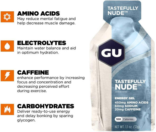 Gu Energy Original Sports Nutrition Energy Gel, 24-Count, Tastefully N1.8 Pounds