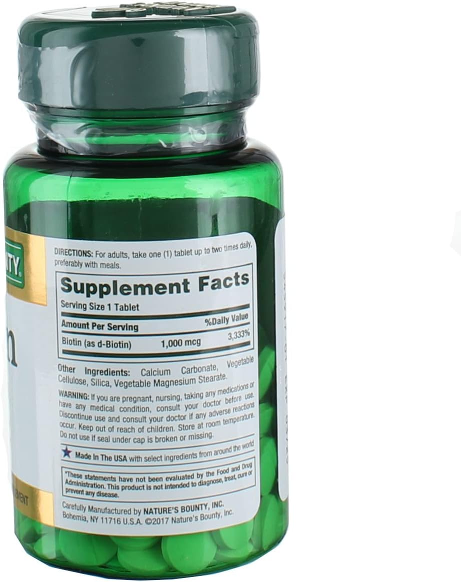 Nature's Bounty Biotin, Vitamin Supplement, Supports Metabolism for Ce