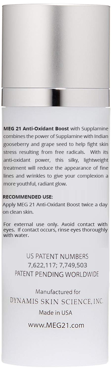 MEG 21 Anti-Oxidant Boost Shield + Power. Sun damage reversing repair serum Protects skin from inammation, free radicals, oxidative stress, and environment Soothes and protects Allergy tested 1