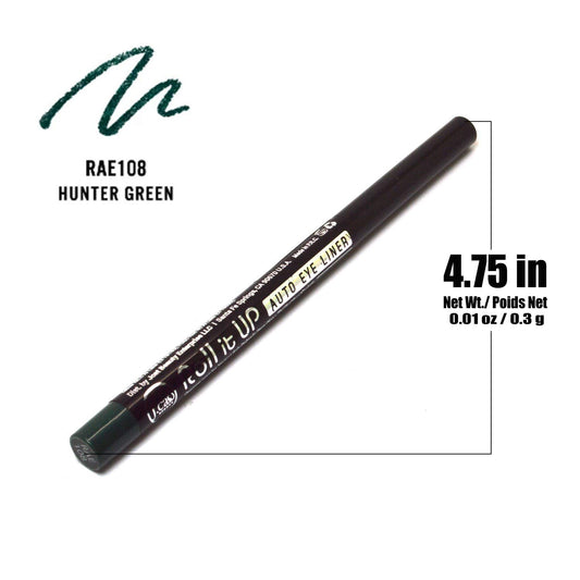 BeutiYo Jcat Beauty RAE108 Hunter Green Roll it Up Eye Liner Eyeliner Pencil + Free Zipbag